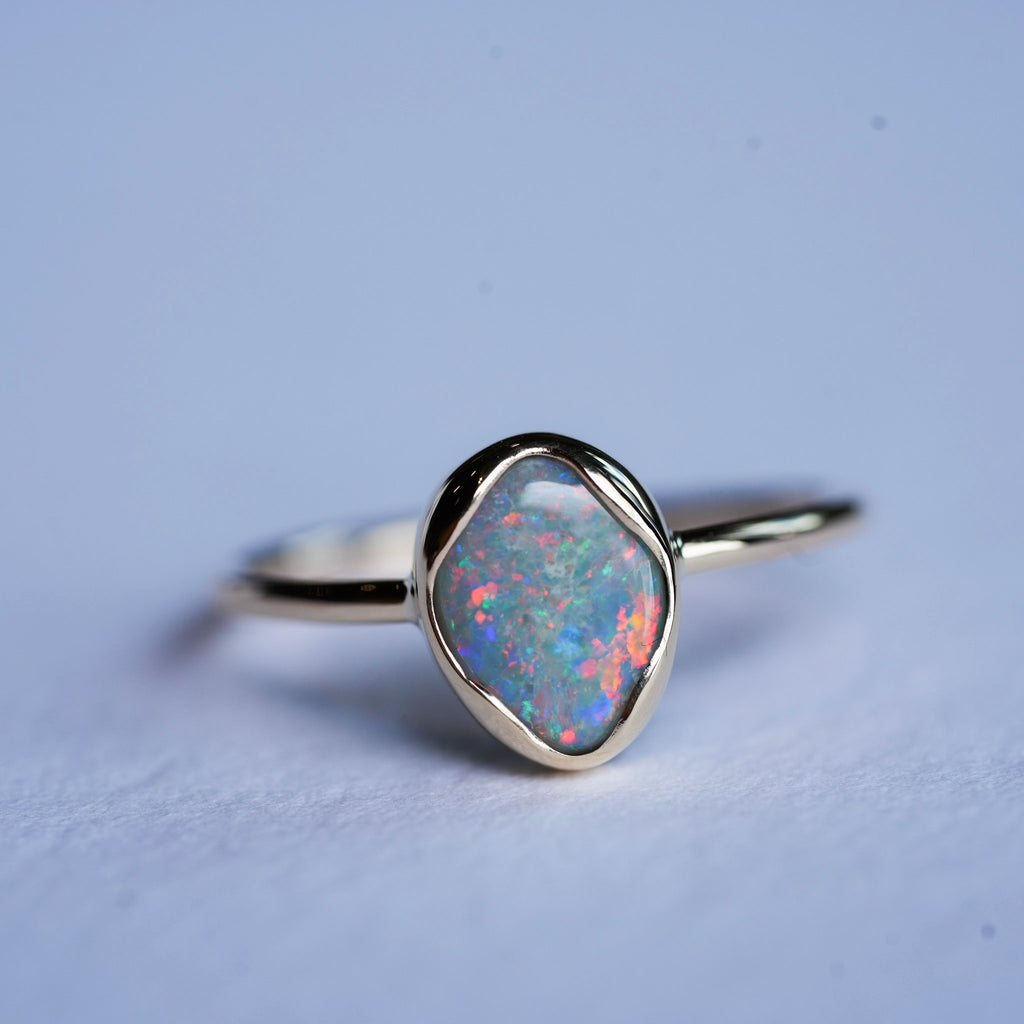 Pinfire Australian Opal Ring