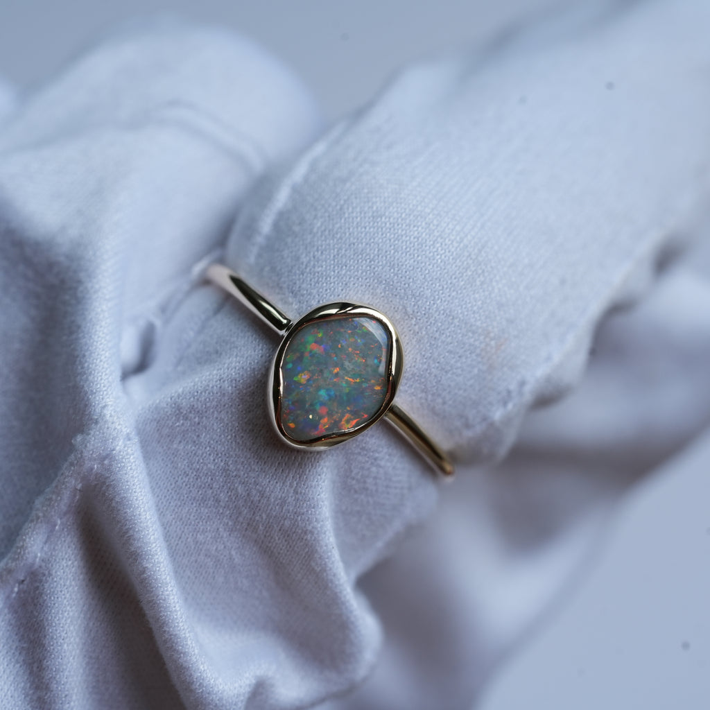 Pinfire Australian Opal Ring
