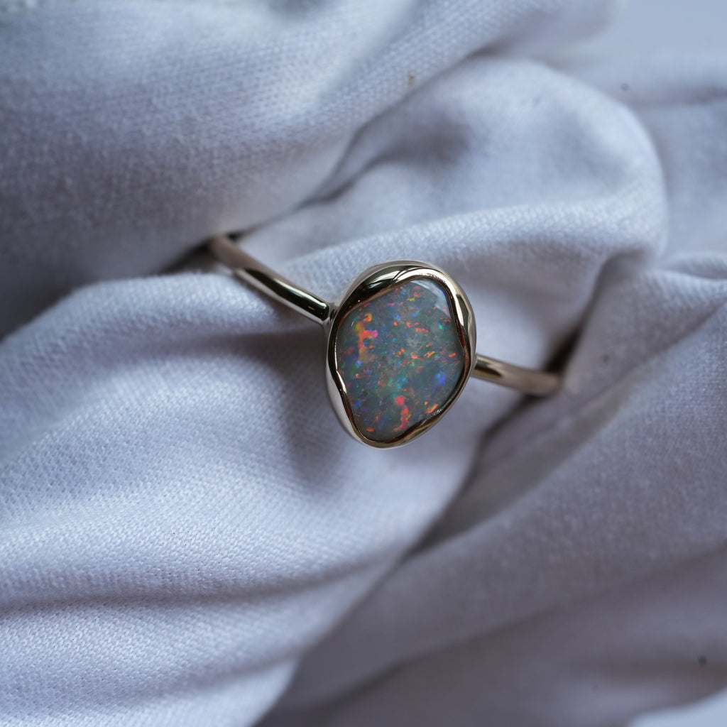 Pinfire Australian Opal Ring