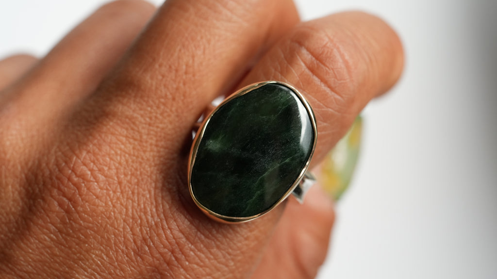 NEW!!Kahurangi Green stone Ring 5