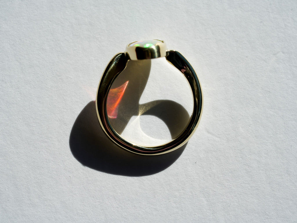 Rolling Flash Flagstone opal ring