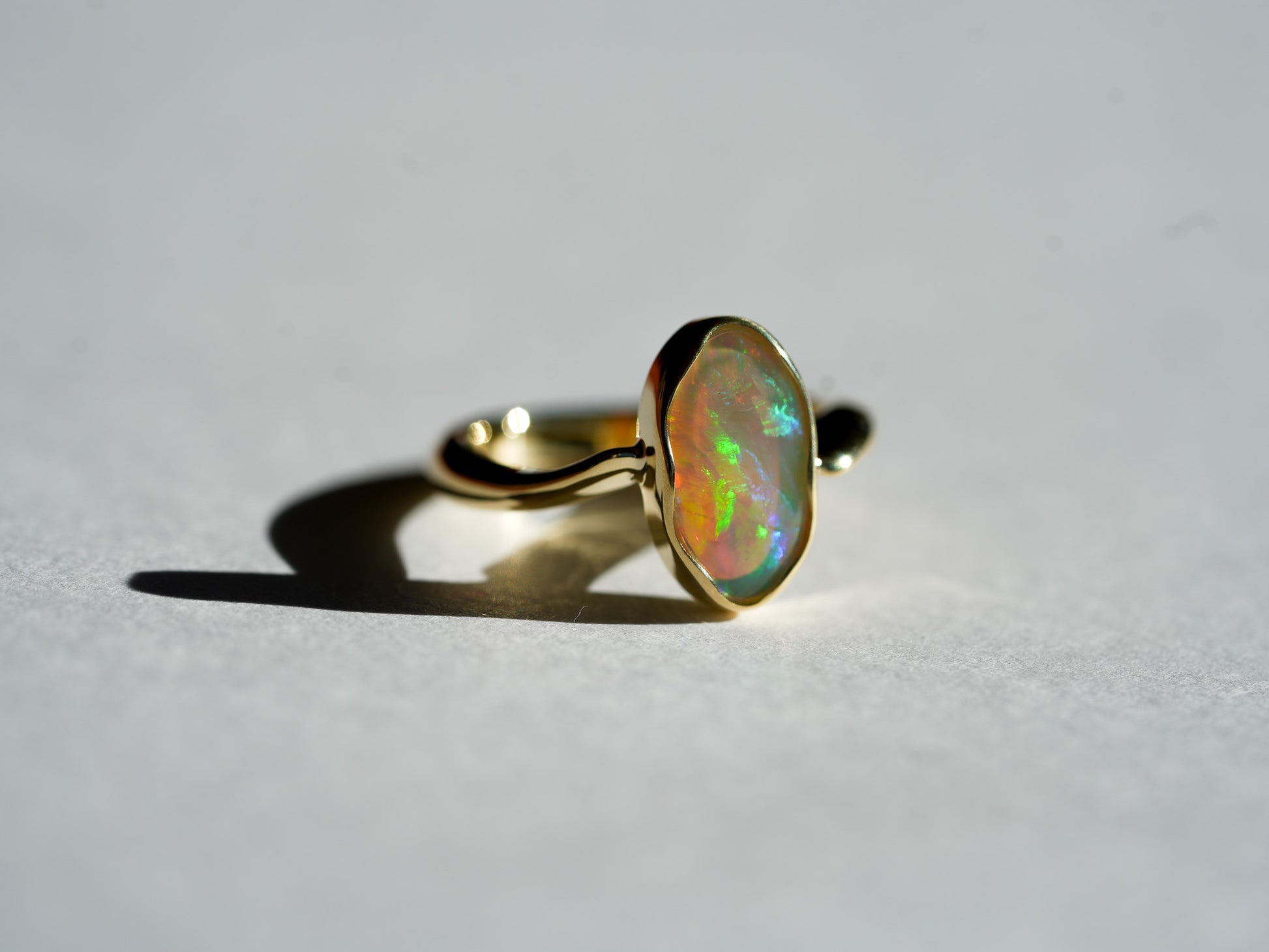 Rolling Flash Flagstone opal ring