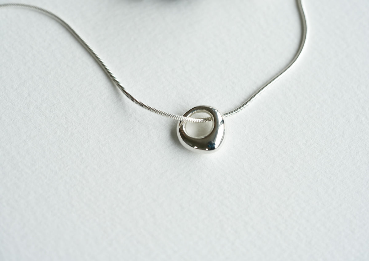Round Pin Necklace - Silver