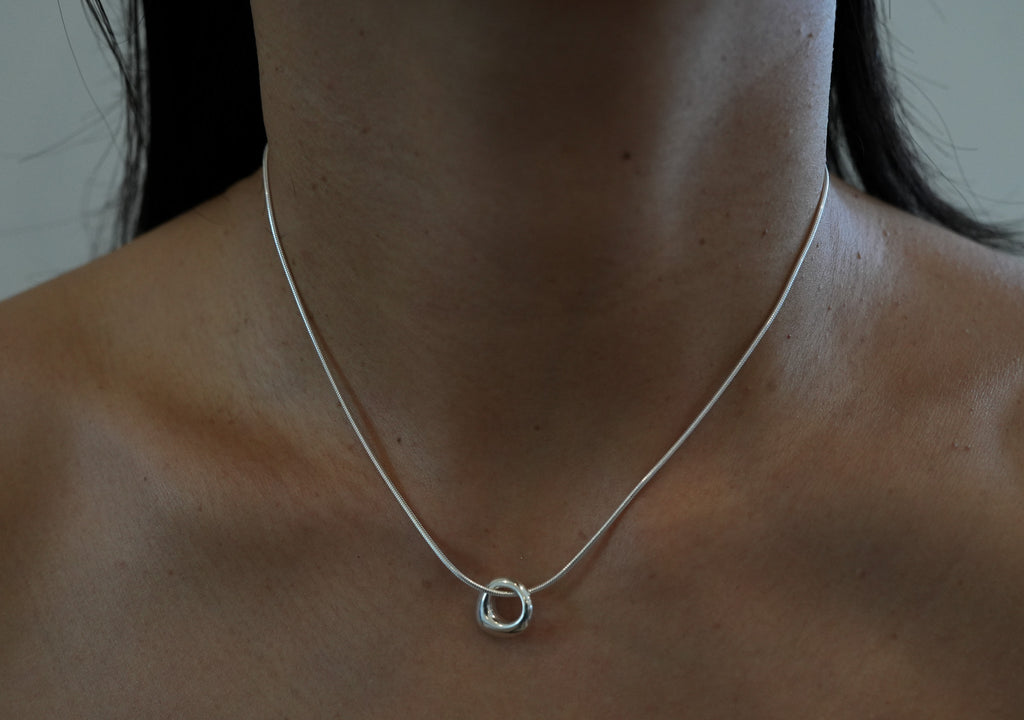 Round Pin Necklace - Silver