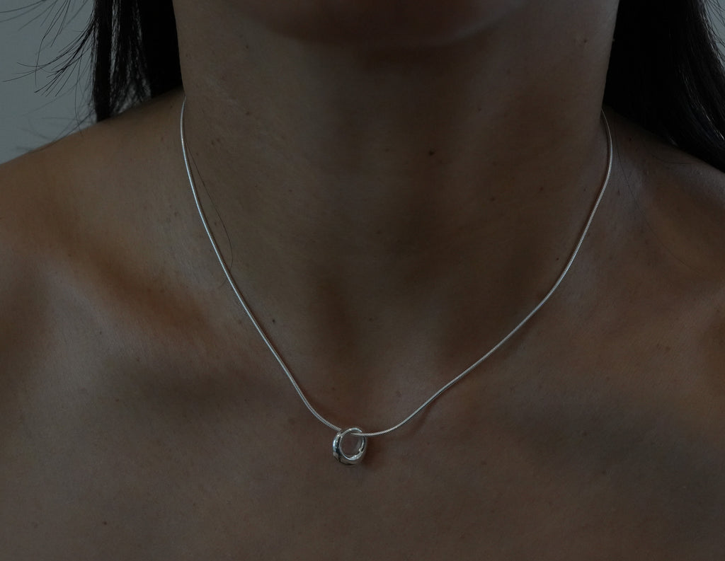 Round Pin Necklace - Silver