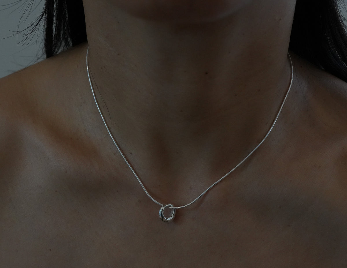 Round Pin Necklace - Silver