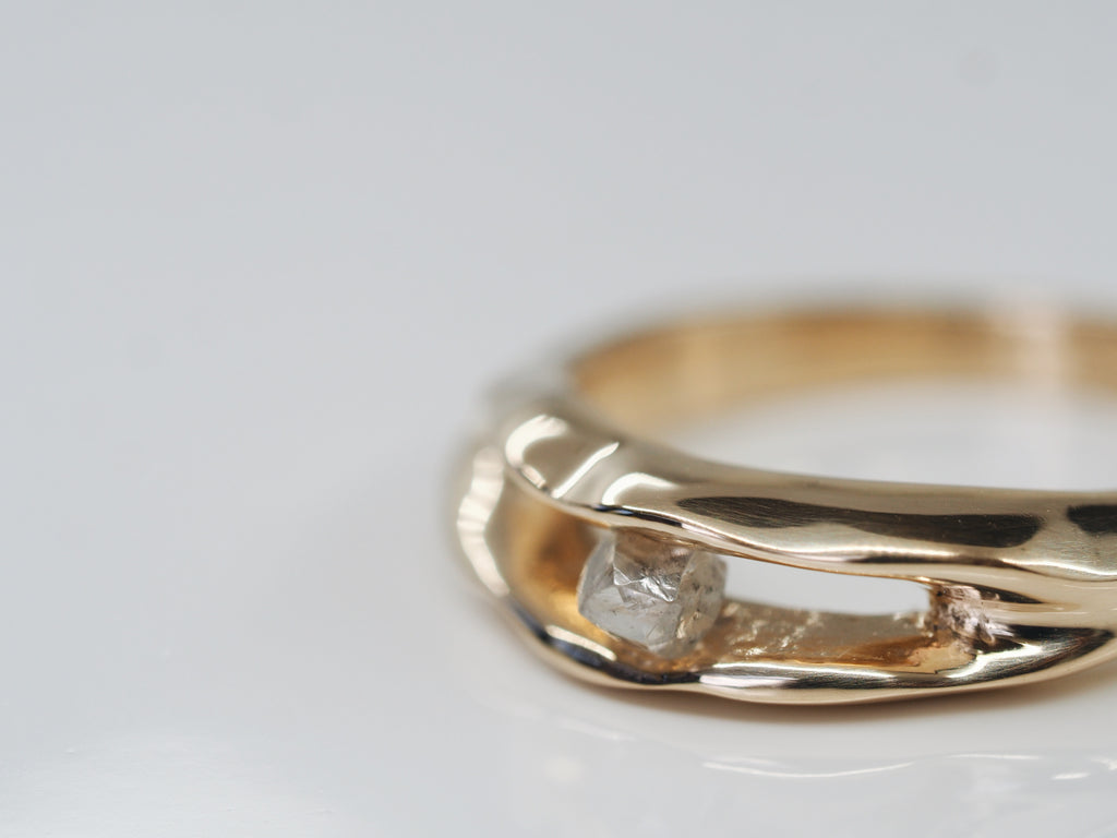 Raw Ocean Diamond Ring