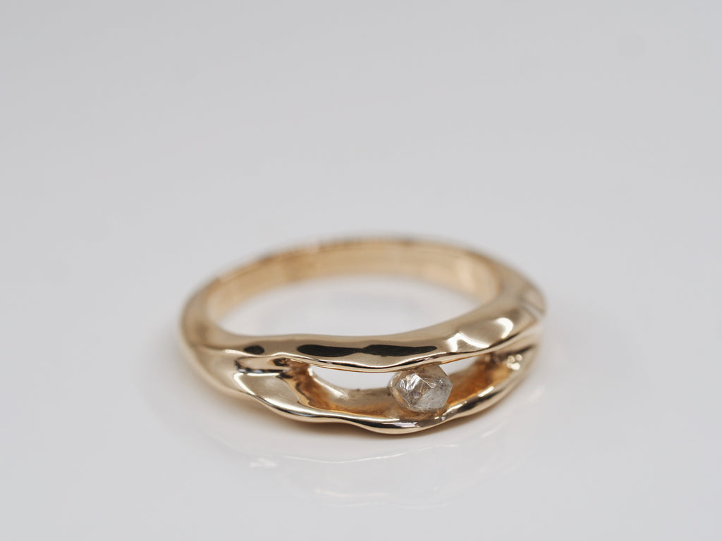Raw Ocean Diamond Ring