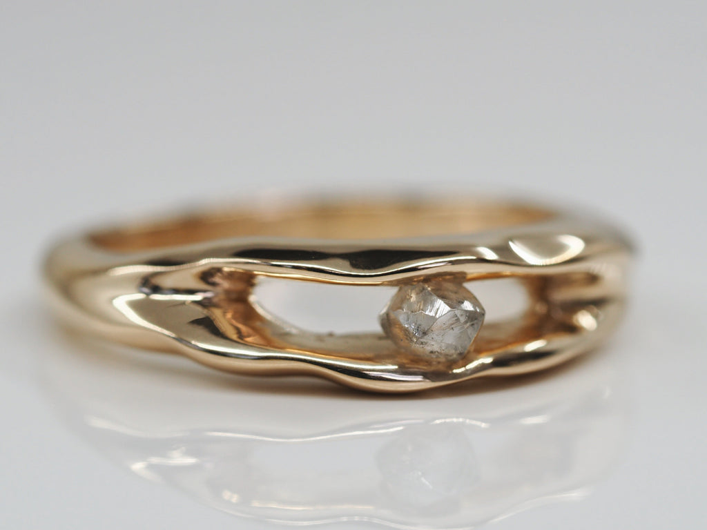 Raw Ocean Diamond Ring