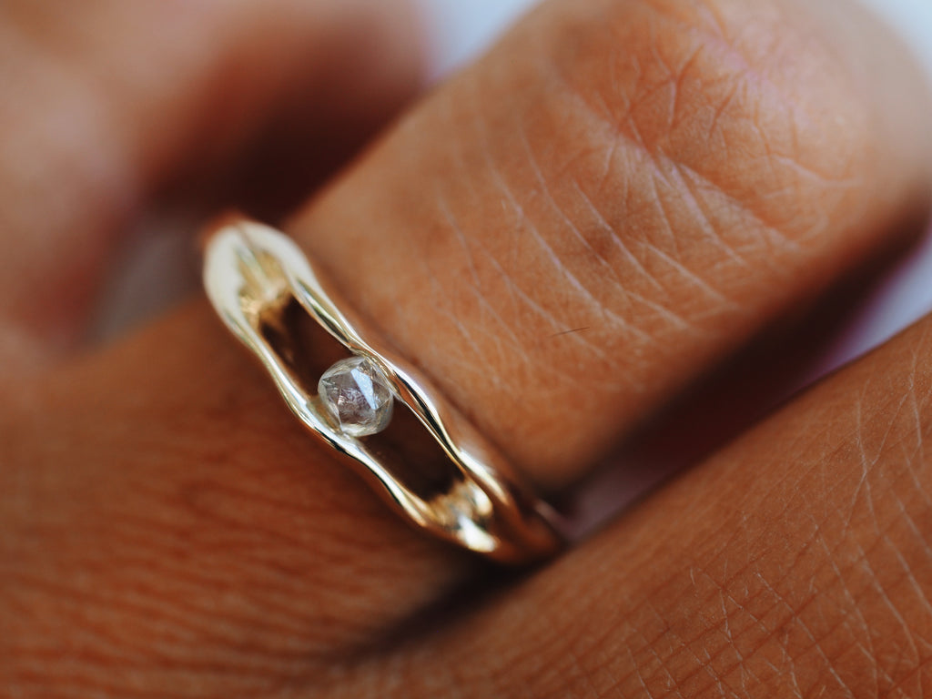 Raw Ocean Diamond Ring