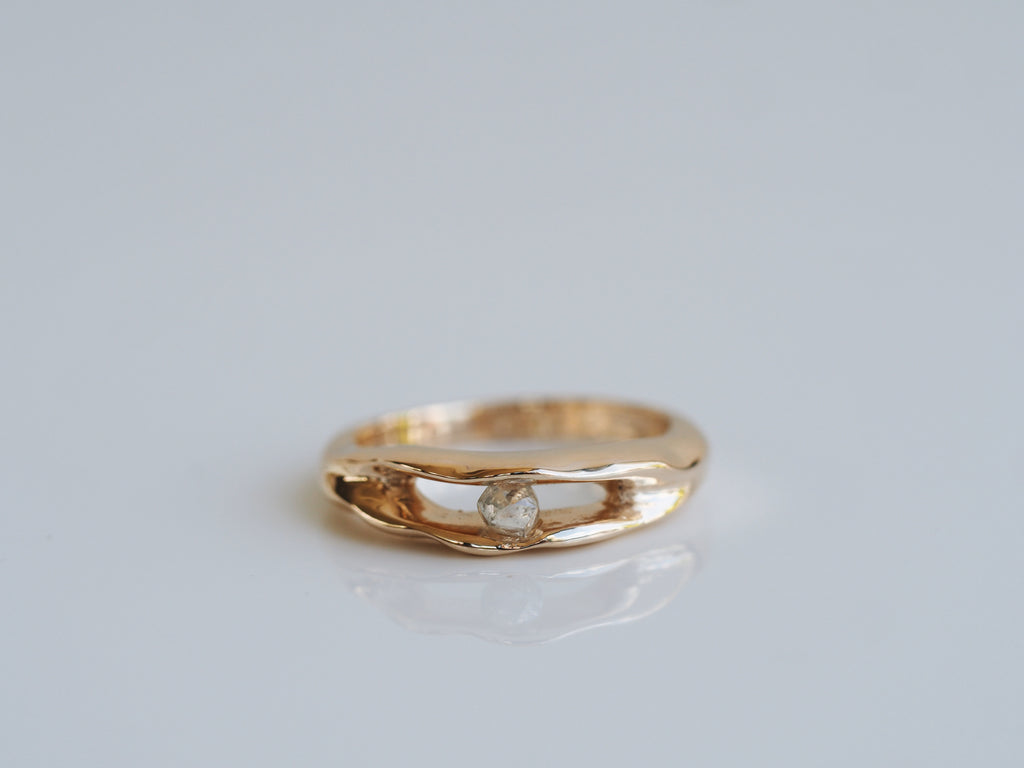 Raw Ocean Diamond Ring