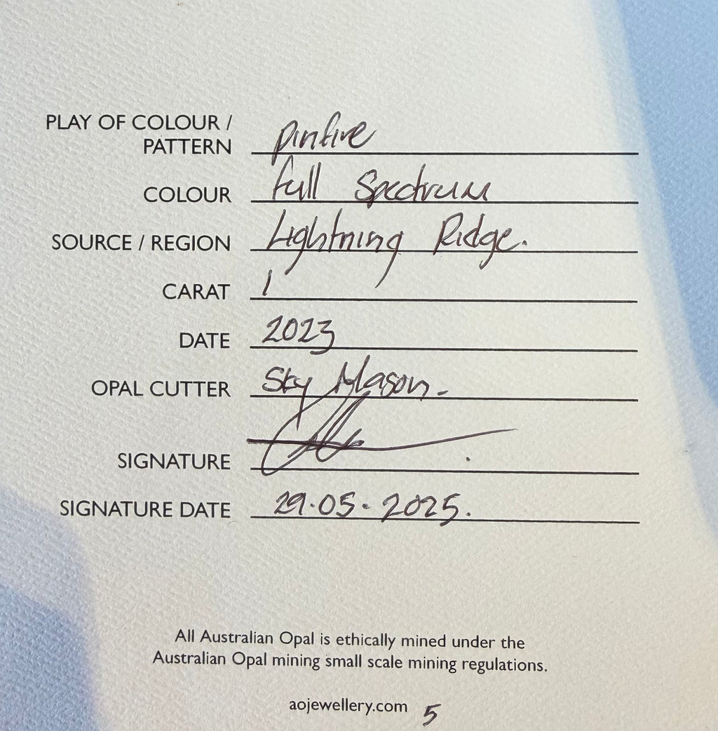 Pinfire Australian Opal Ring